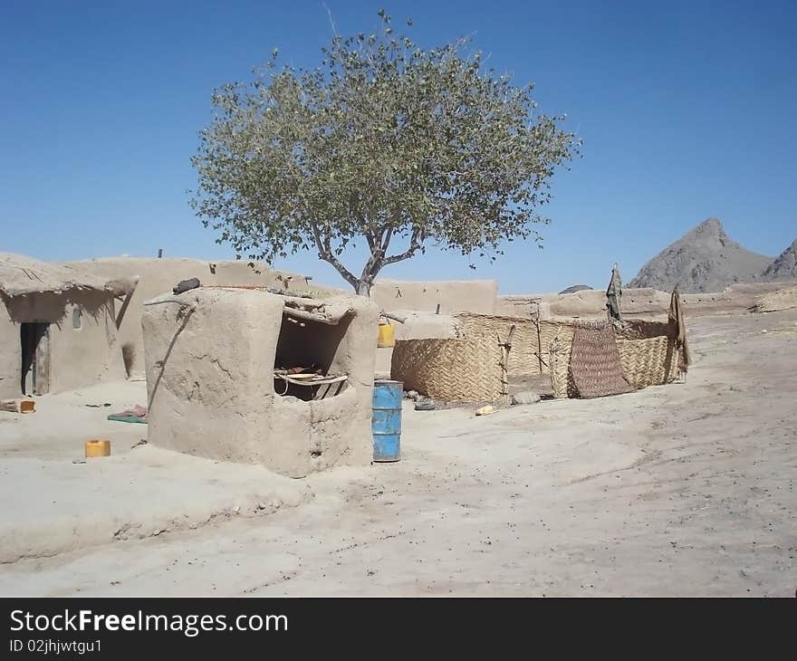 Small village from Afghanistan isolated in the desert. Small village from Afghanistan isolated in the desert