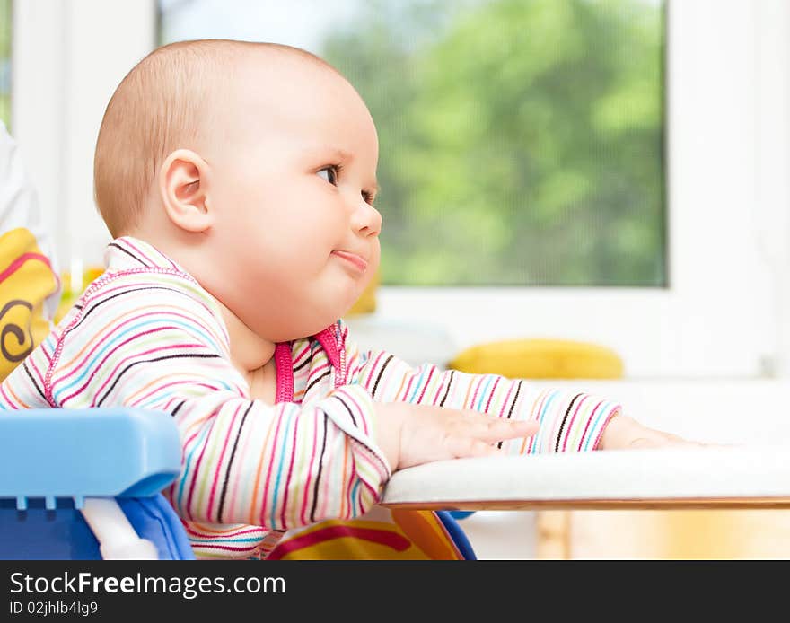 Beautiful baby on white background