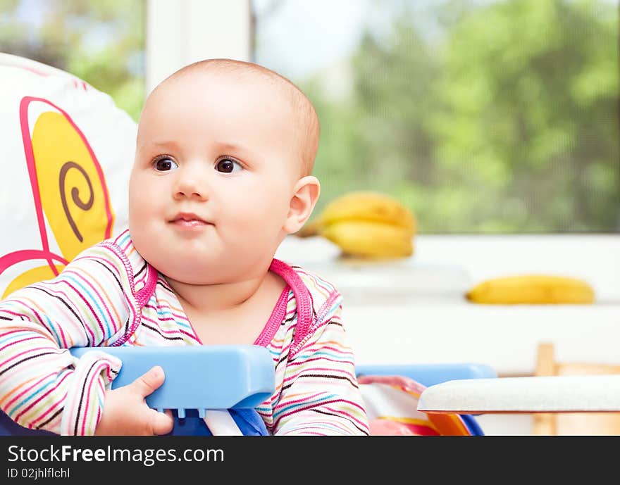 Beautiful baby on white background