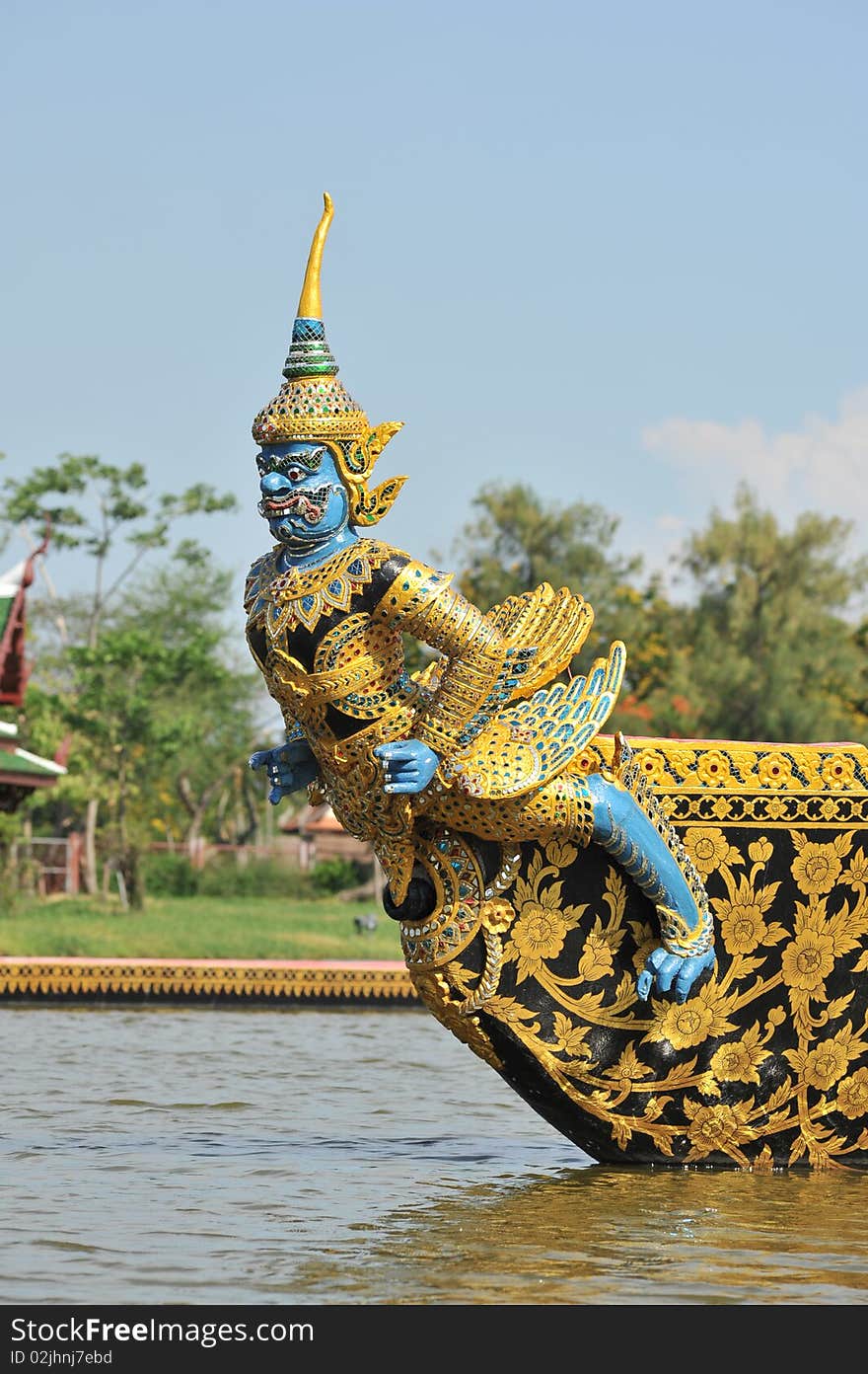 Green bird-man warship for Thai king. Green bird-man warship for Thai king