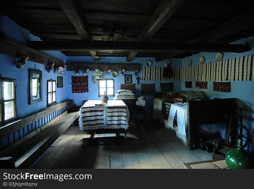 Old rural interior, beginning of twentieth century, Romania