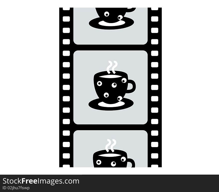 Advertisement coffee film on a white background. Advertisement coffee film on a white background