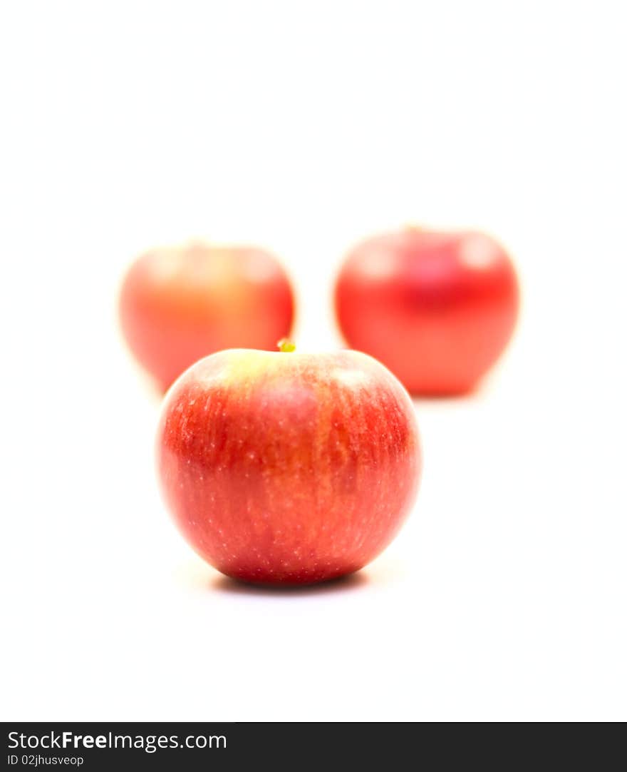 Three apples isolated on white