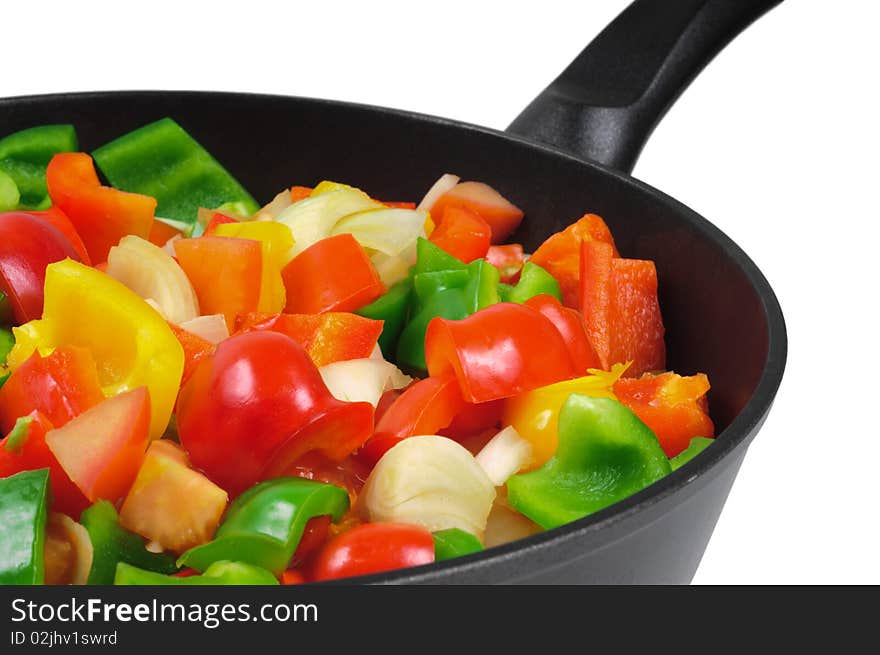 Roasting Pan With The Vegetables.