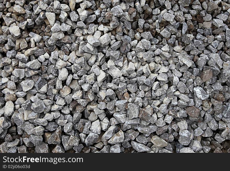 A loose stone ballast background or texture. A loose stone ballast background or texture