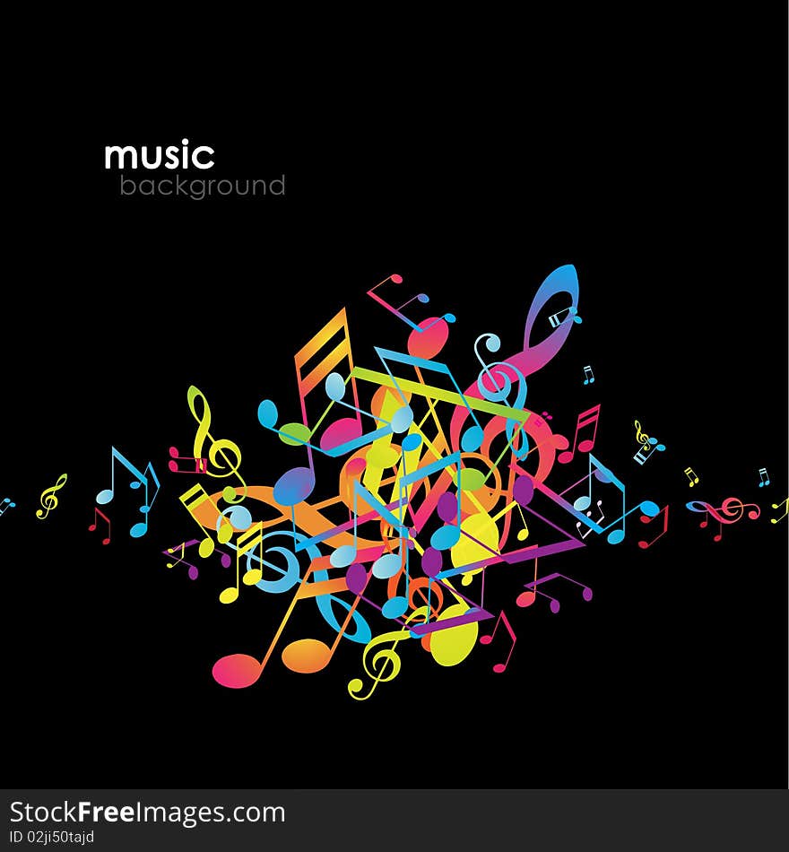 Abstract background with tunes. Vector art