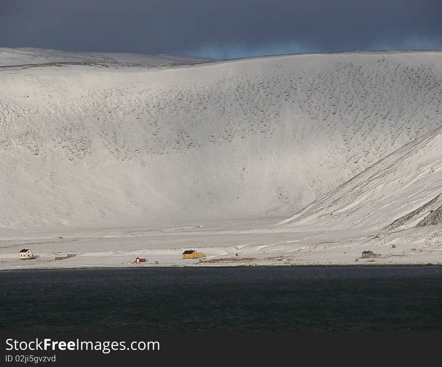 Show of an island off the coast of Norway. Show of an island off the coast of Norway.