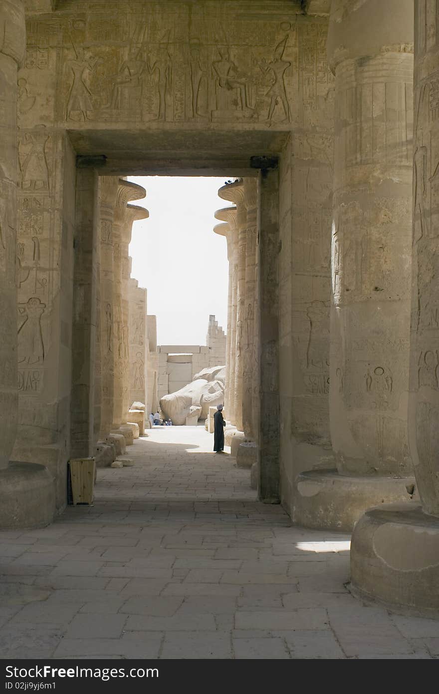 Line of pillars at Ramasseum Temple on the West Bank of the Nile near Luxor. Thebes,egypt. Line of pillars at Ramasseum Temple on the West Bank of the Nile near Luxor. Thebes,egypt