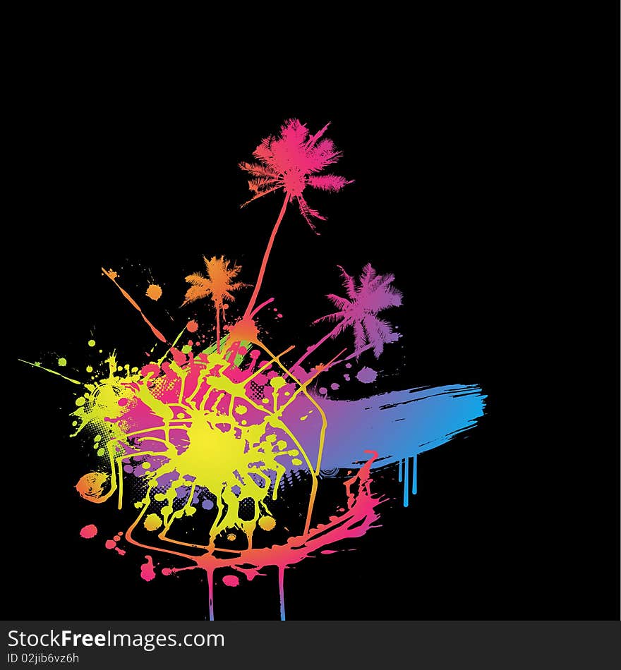 Colored splash with place for your text. Vector art