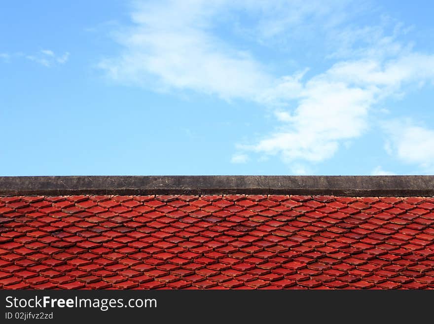 The red roof of temple in chiang mai