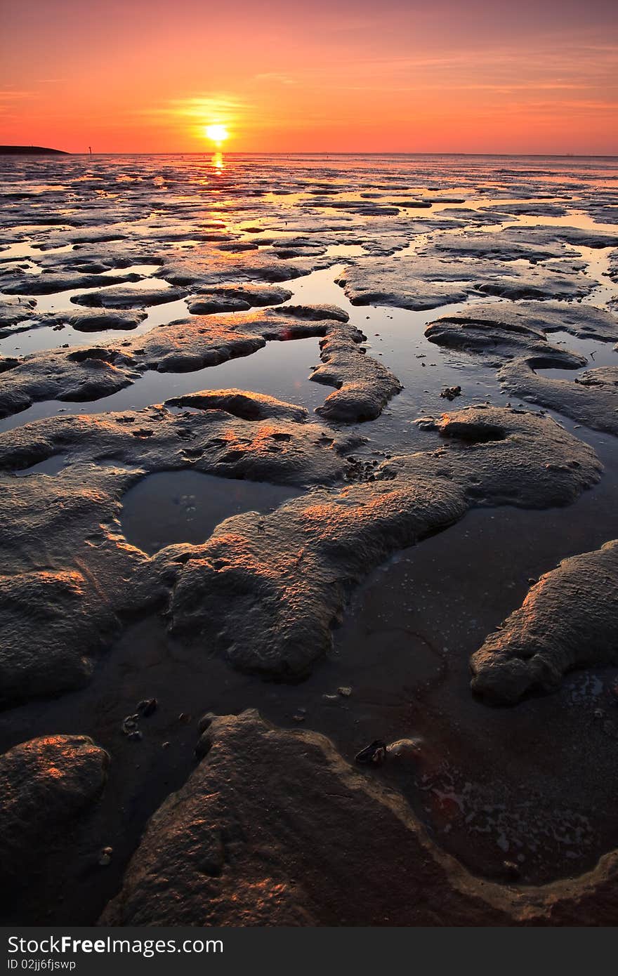 Reflection Of The Sunset In The Ocean