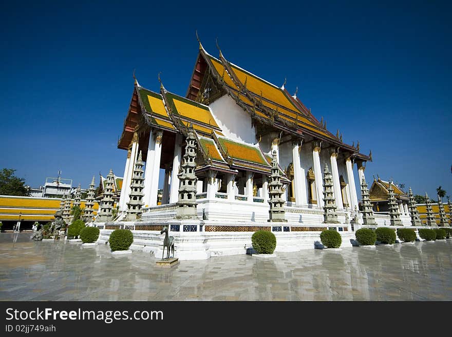 Temple of Wat su tat in Bangkok Thailand. Temple of Wat su tat in Bangkok Thailand