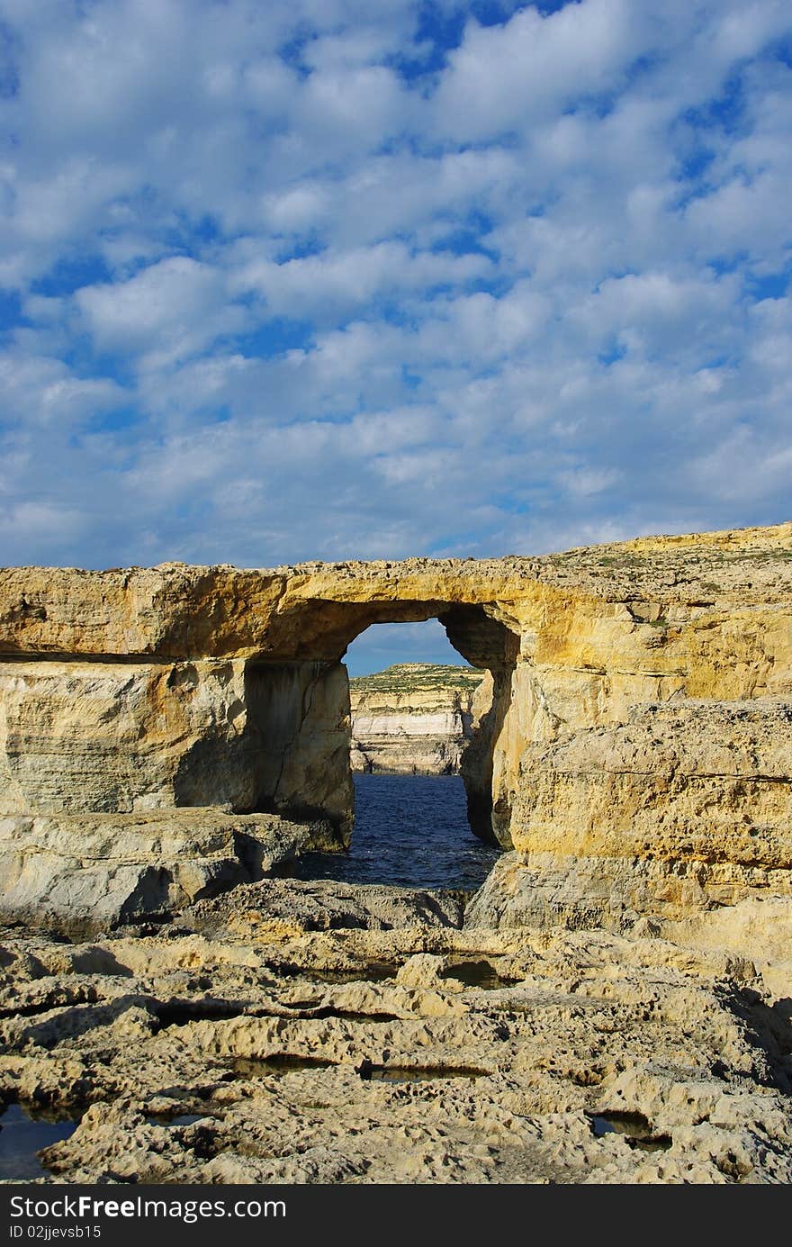 Azure window in the island of Gozo, Malta