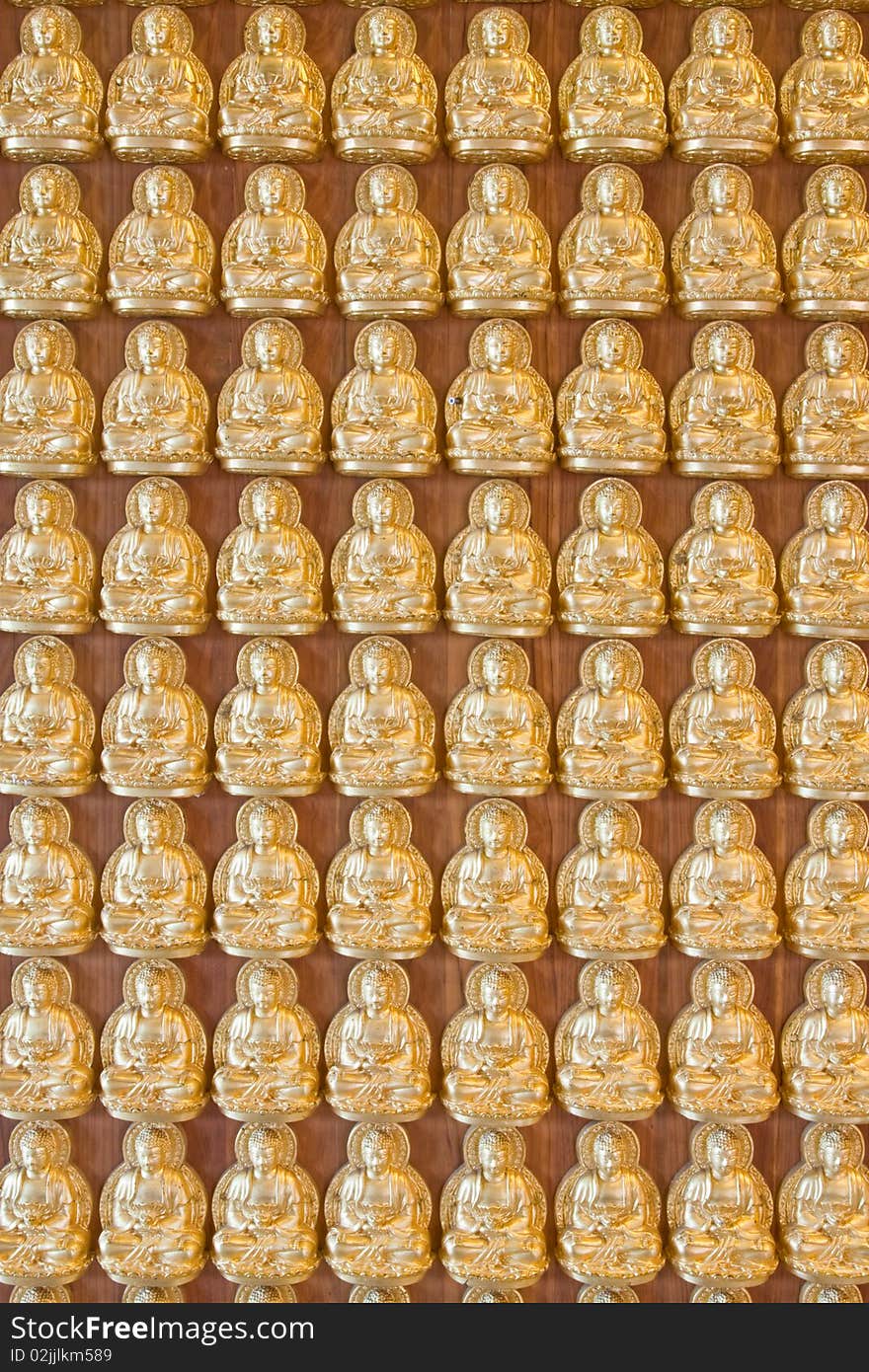 Ten thousand buddha on Chinese temple wall