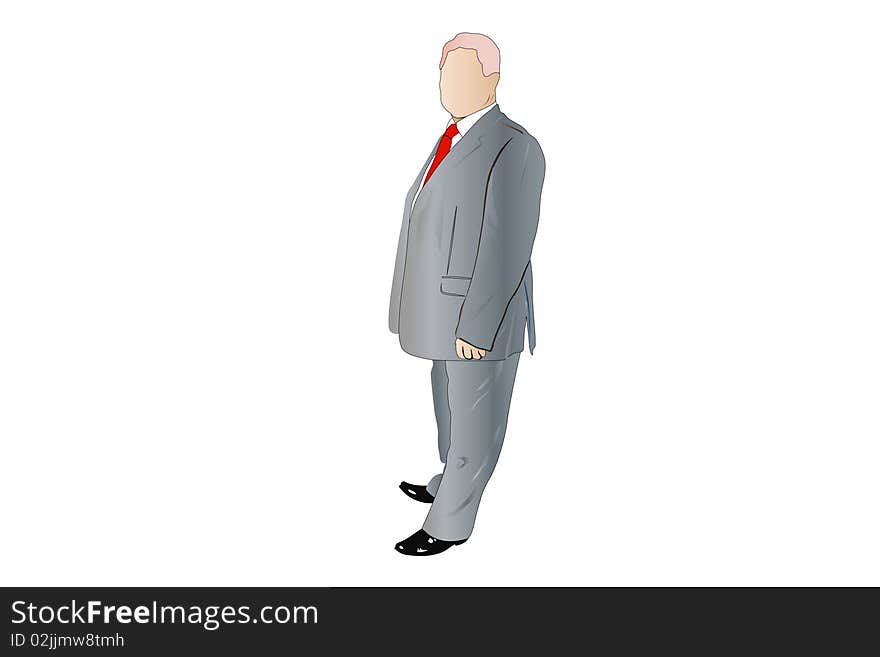 businessman under the white background