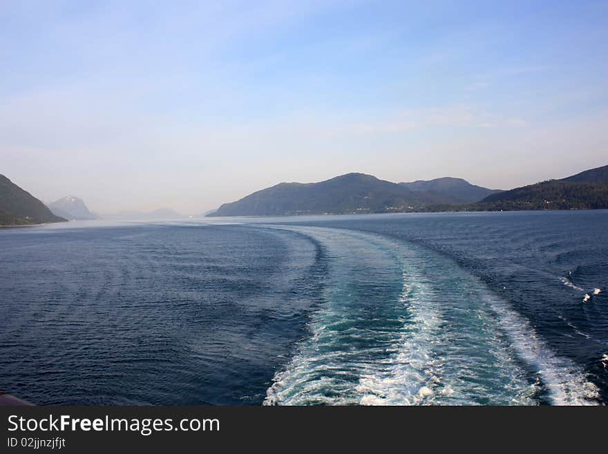 The image of the fjords of Norway early in the morning. The image of the fjords of Norway early in the morning