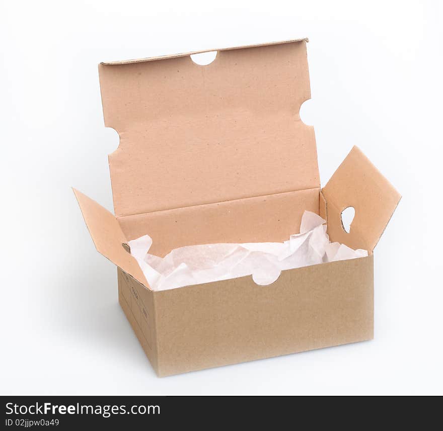 Cardboard box on a white background