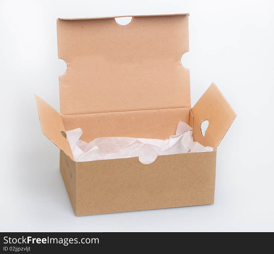 Cardboard box on a white background