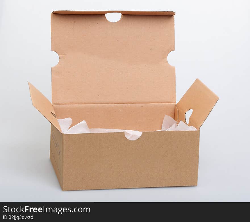 Cardboard box on a white background