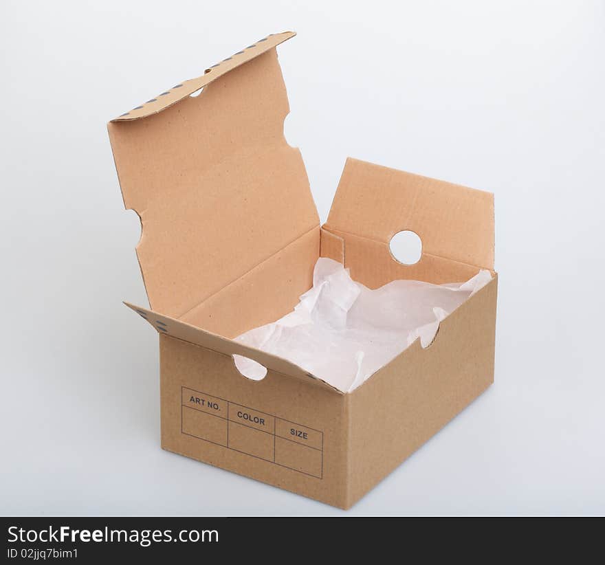 Cardboard box on a white background