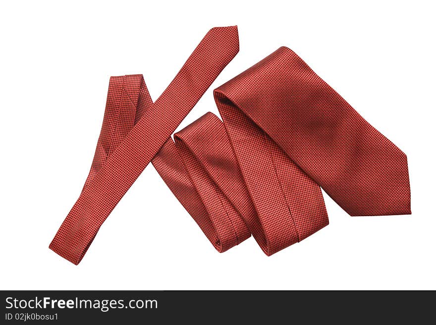 Red Necktie On White