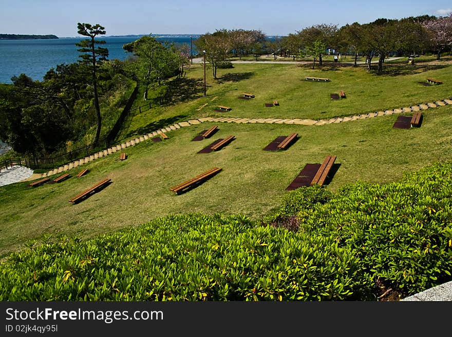 Blank chair at Hamana Lake, Japan.