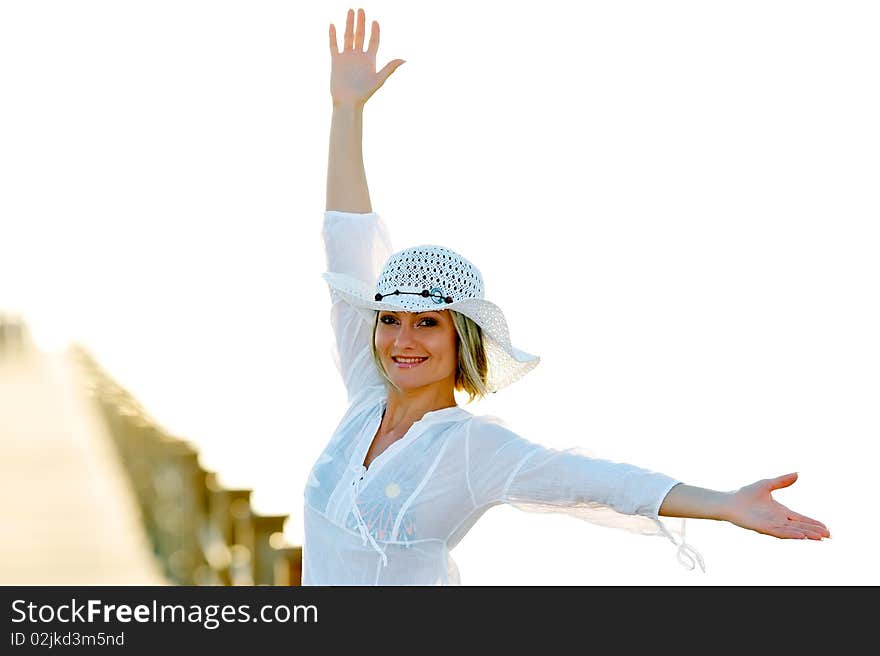 Young Happy Woman Outdoor In Summer