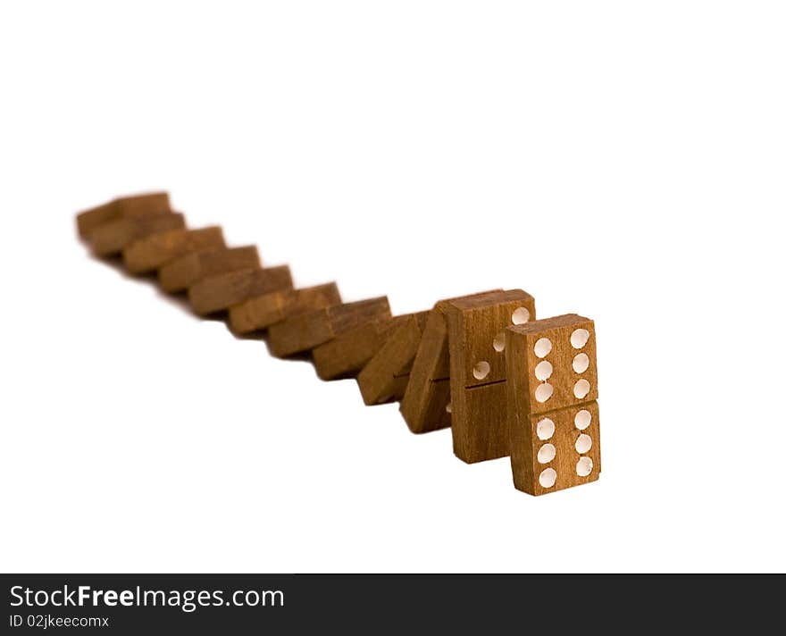 Dominoes on a white background.