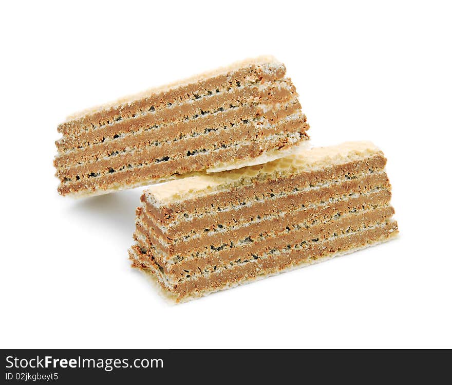 Tasty wafers isolated on white