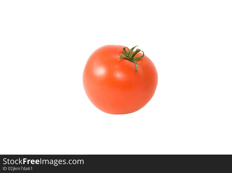 Red tomato isolated on white background