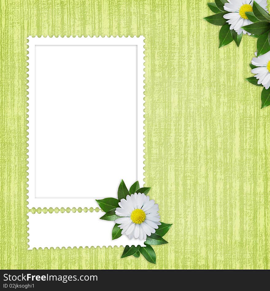 Card for the holiday  with flowers on the abstract background