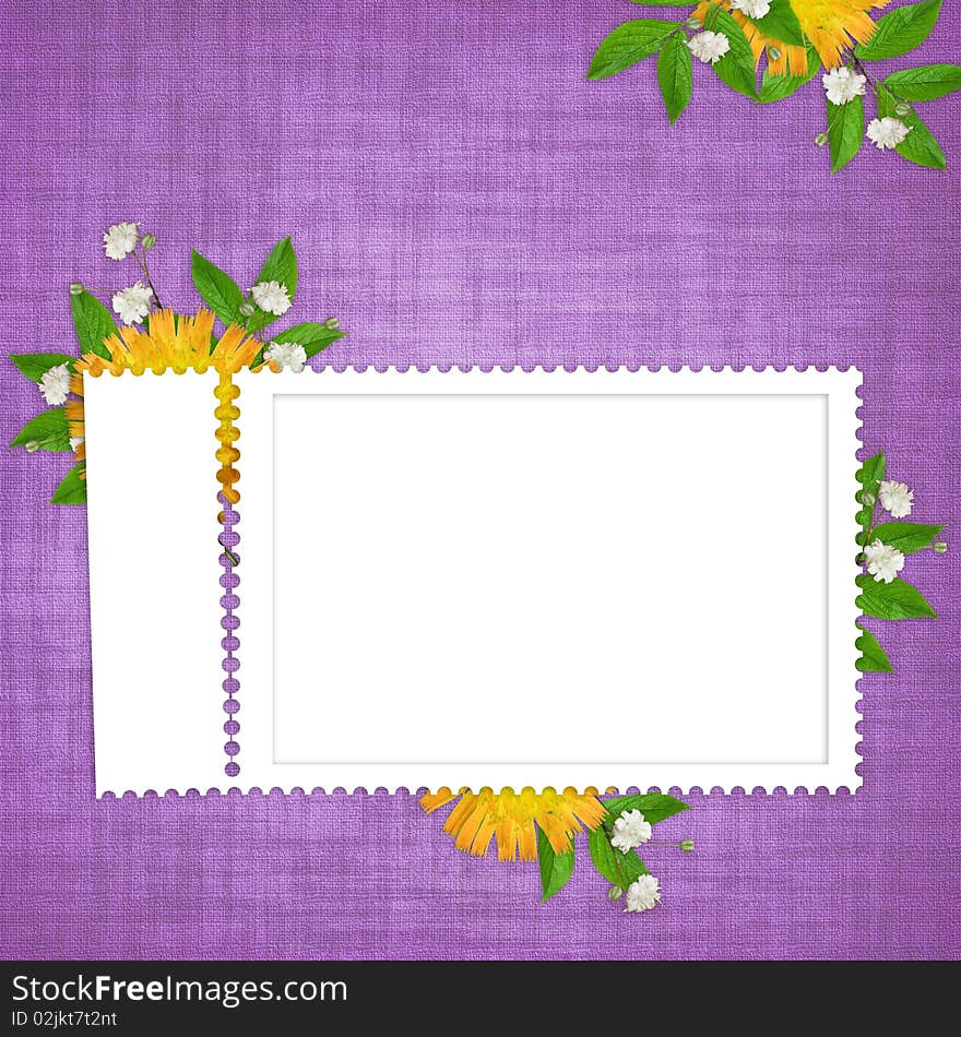 Card For The Holiday  With Flowers