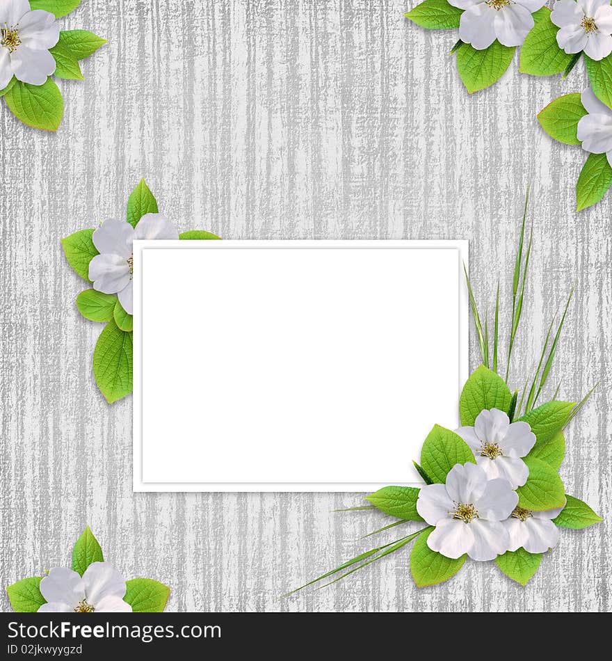 Card for the holiday  with flowers on the abstract background