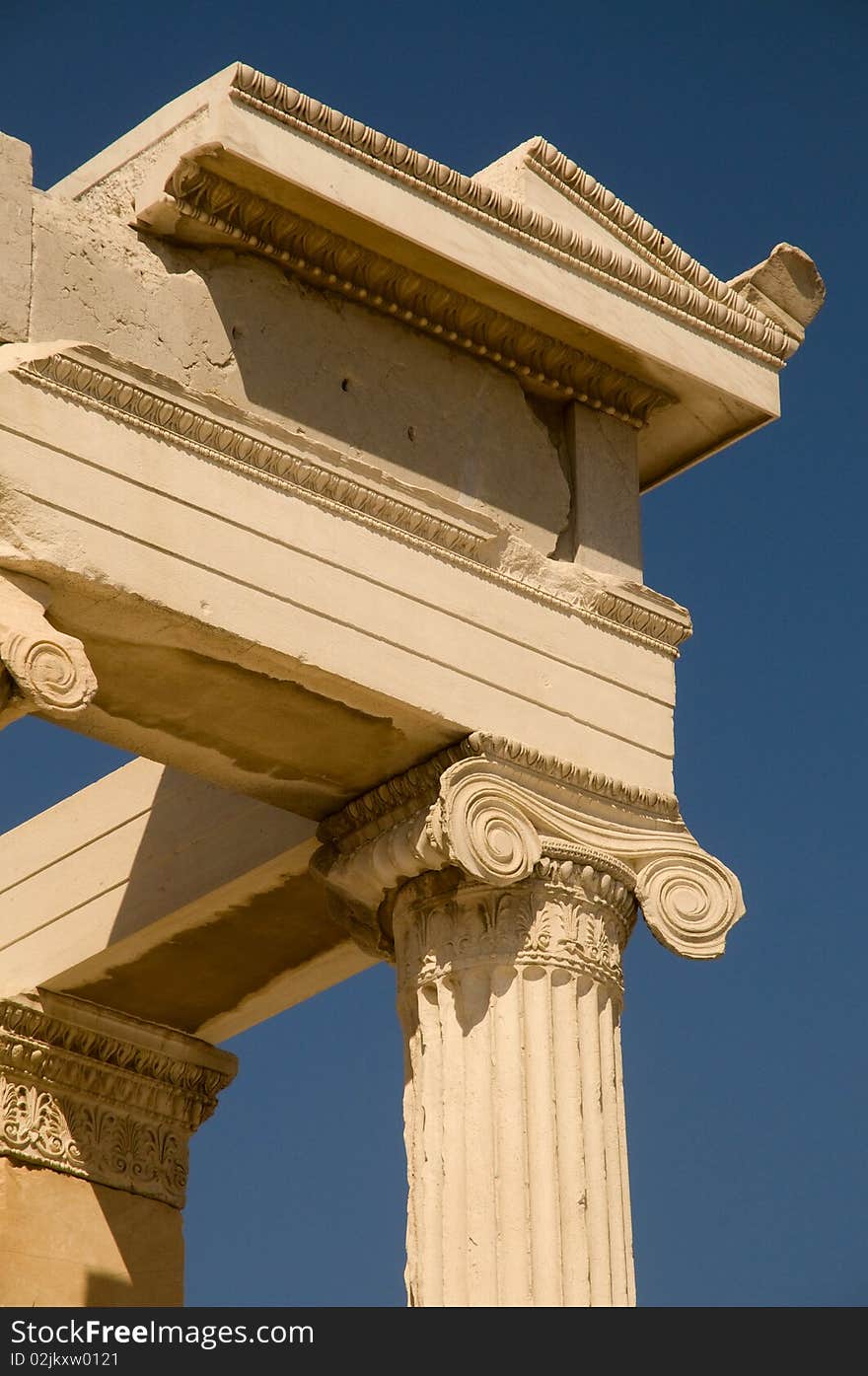 Erechtheion temple Athens and Poseydon on Acropolis in Athens fragment