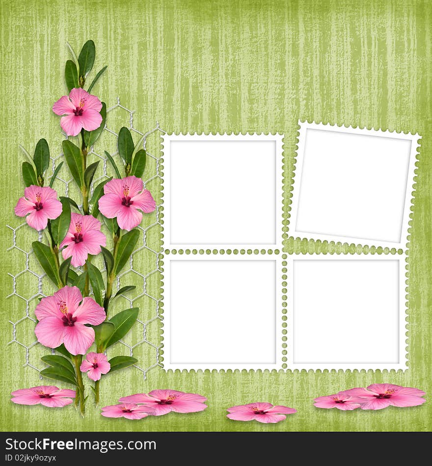 Card For The Holiday  With Flowers