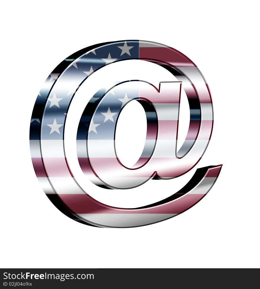 Sign mail with the USA flag: Illustration