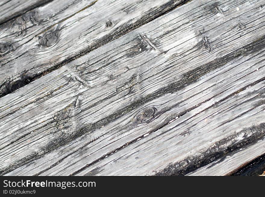 The texture of the old gray boards.