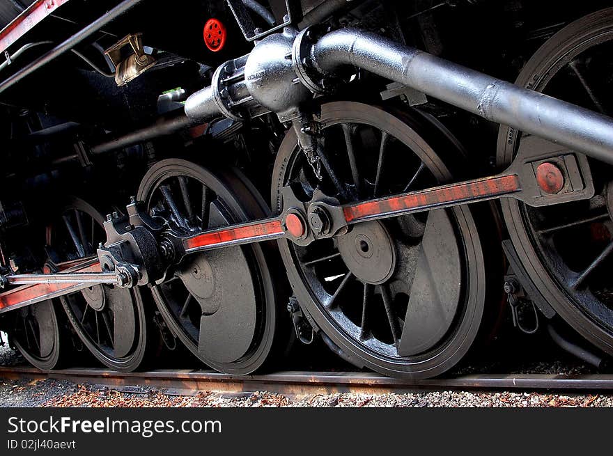 Wheels on a steam train. Wheels on a steam train.