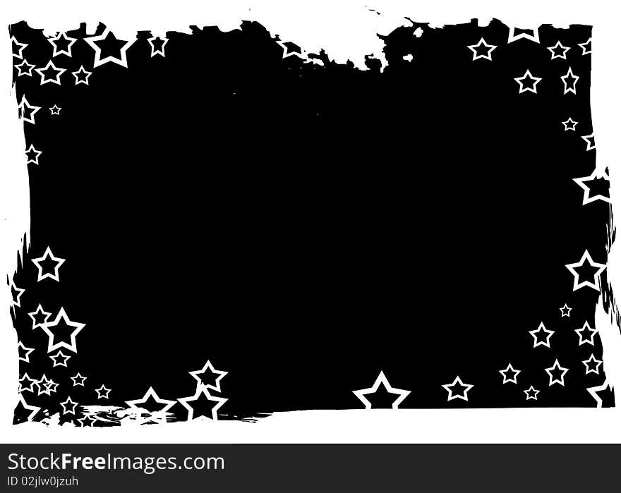 Illustration of a white frame with stars. Illustration of a white frame with stars