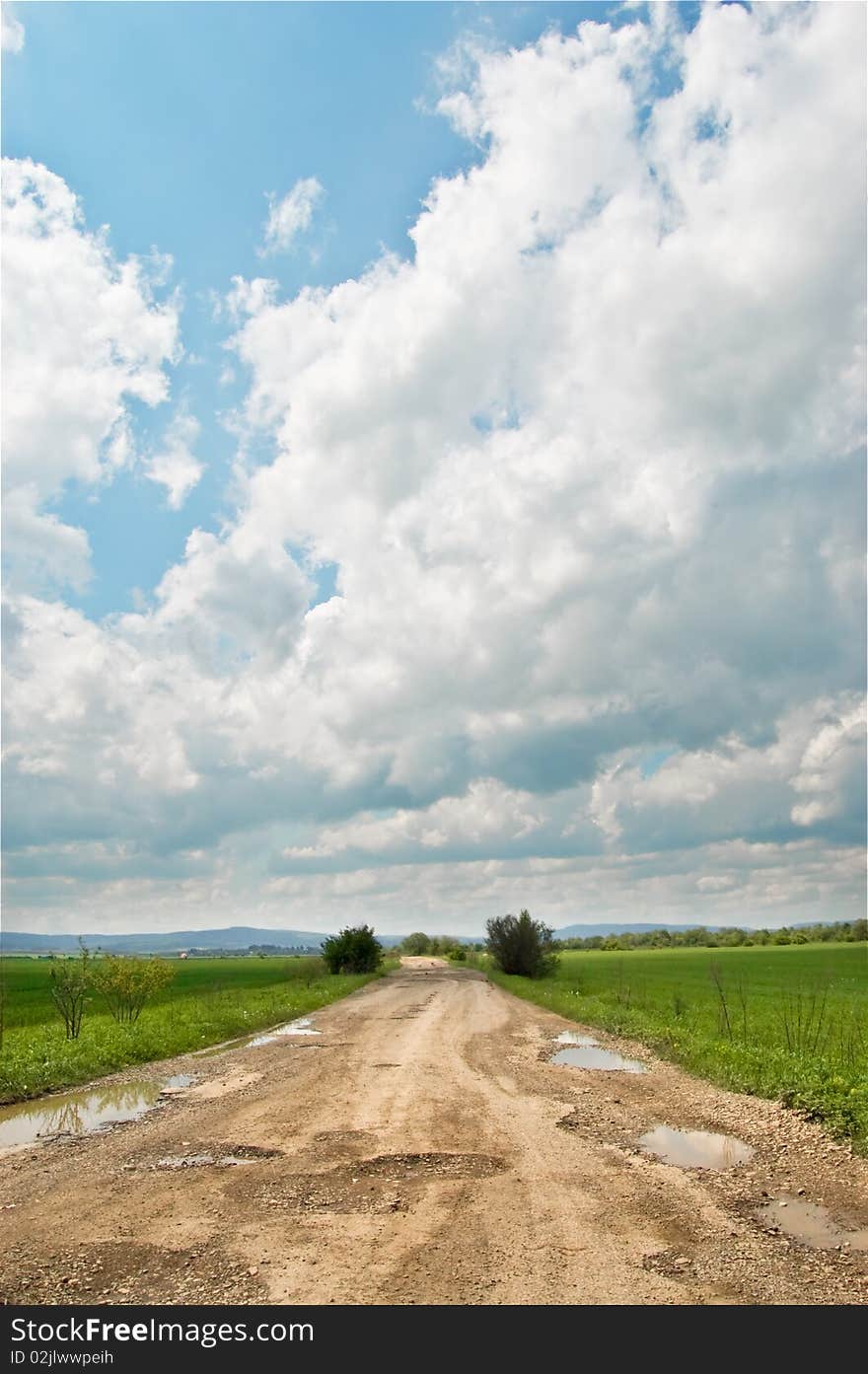 Bad road under the sky