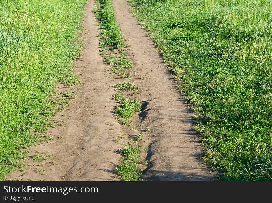 Road in field