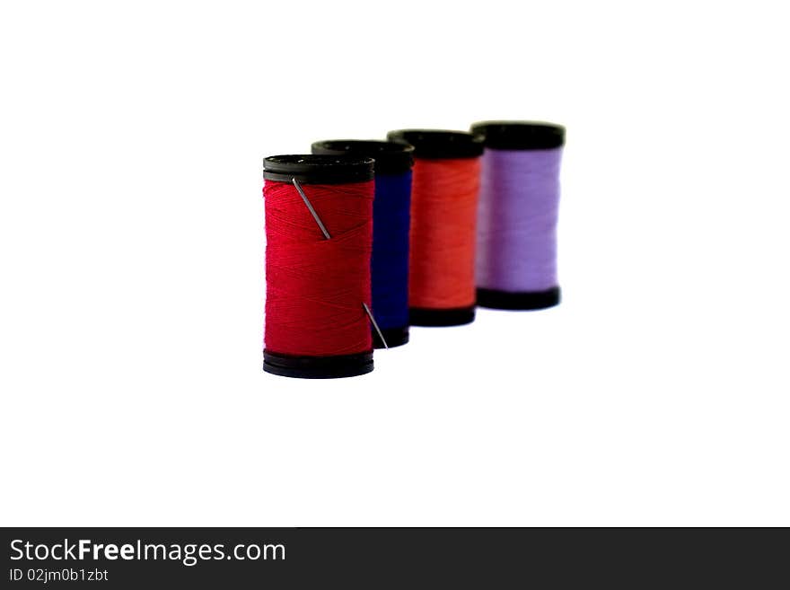 Colorful Threads isolated on white background