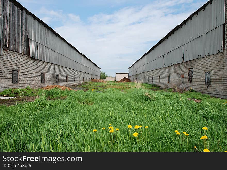 Two old farm buildings in the countryside