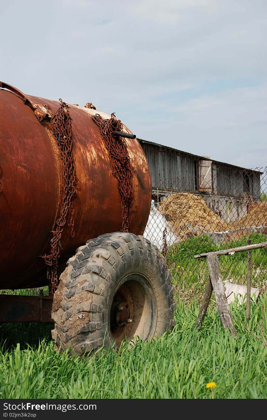 Farm Water cistern on homemade trailer