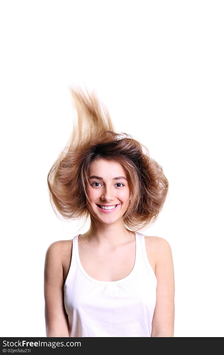 Portrait of model with beautiful hair