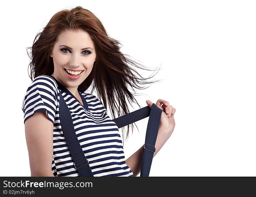 Smiling young woman isolated on white background