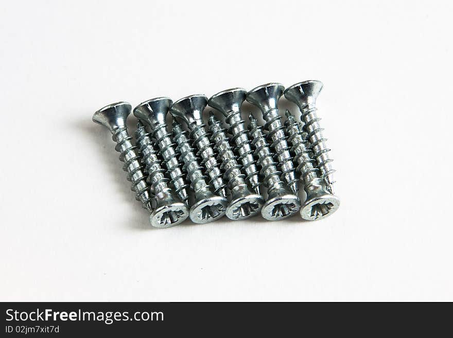 Row of metal screws