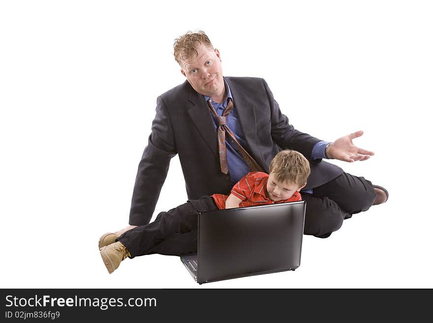 Son Showing Dad Computer