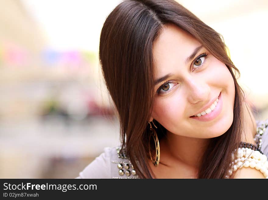 Portrait of young happy smiling woman. Portrait of young happy smiling woman