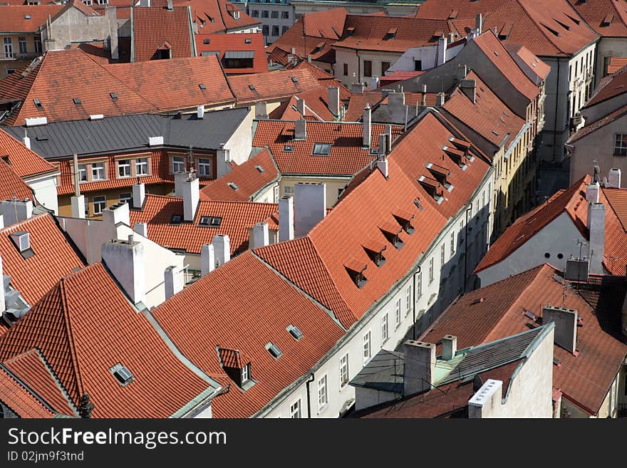 Red Rooftops in Prague, Czech Republic